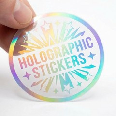 Custom Holographic Rainbow Stickers 100 Pack Personalized Waterproof Vinyl Logo