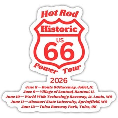 Hot Rod Power Tour 2026 | US Car Show | Historic Route 66 Sticker, max. 4 x 4″