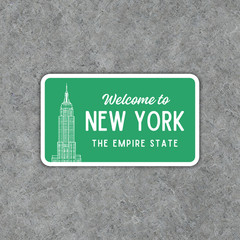 Welcome to New York Sticker The Empire State Vinyl Waterproof Decal