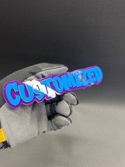 1X Custom Graffiti Font Acrylic Emblem Multicolor Personalized Car text Badge