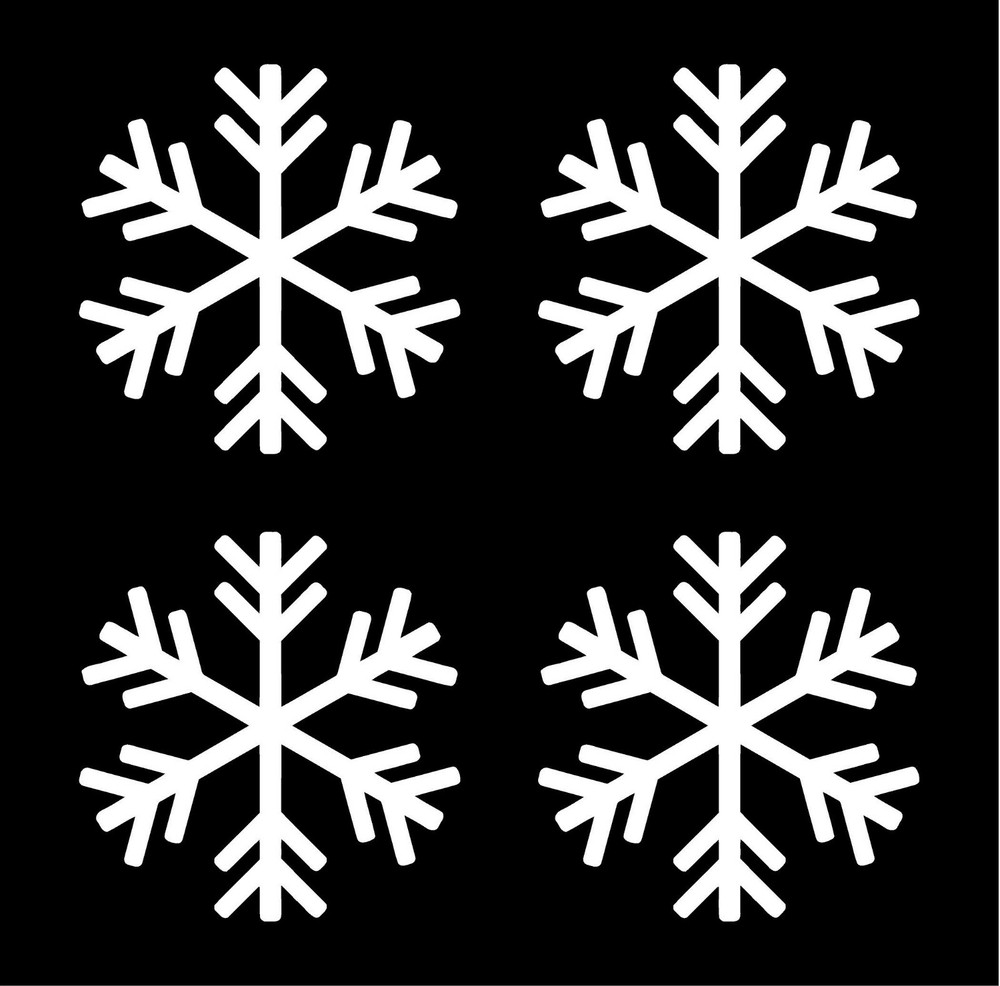 Small Snowflake Symbol Vinyl Decals set of 4 snowflakes Stickers Sheet