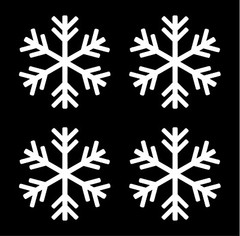 Small Snowflake Symbol Vinyl Decals set of 4 snowflakes Stickers Sheet