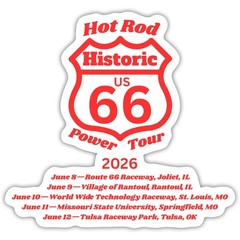 Hot Rod Power Tour 2026 | US Car Show | Historic Route 66 Sticker, max. 4 x 4″