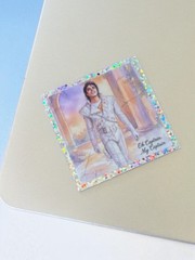 4×4, 3×3 2×2 Captain EO & Fuzzball Captain Hologram Sticker Homemade FREE SHIP