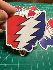 Ohio Stealie – Grateful Dead – Laminated Vinyl Sticker 3″x3″