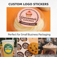 100 Small Business Packaging Stickers Custom Logo Labels 2″ Matte or Glossy