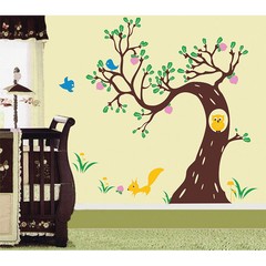 Pop Removable Vinyl Art Wall Decals Mural Nursery Room 90 x 96″ Woodland Morning