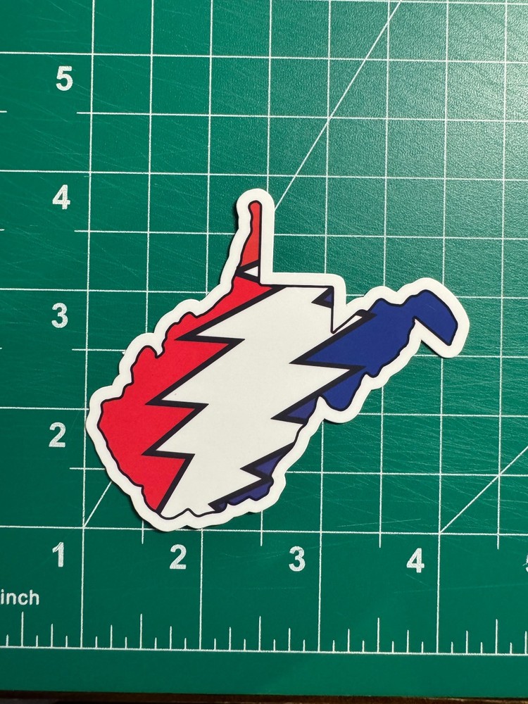 West Virginia Stealie – Grateful Dead – Laminated Vinyl Sticker 3″x3″