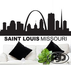 FGD St. Louis Missouri Skyline Vinyl Wall Decal / Sticker 20″ x 44″