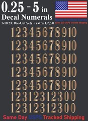 1-10 5x+ School Book Outdoor Vinyl Decal Numbers for Mailbox Door Address Locker