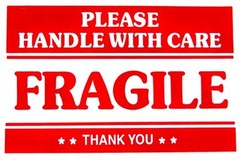 F1 FRAGILE HANDLE WITH CARE Packing Shipping Stickers Easy Peel Apply 2″ x 3″