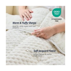 Wemore Fleece Weighted Blanket for Adults (60″ x 80″ 15lbs, Cream W… Fast Ship