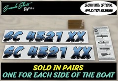 Boat Registration Numbers & Letters 2 Pack 3″ x 15″ Boat & Jetski Stickers GRB