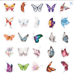 50Pcs Stickers Butterfly Laptop Luggage Skateboard Fridge Car Water bottle Vinyl