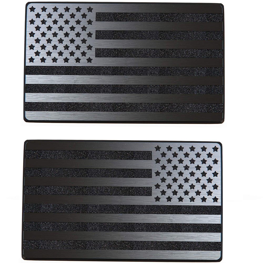 USA Flag Magnet Decals for Cars Trucks 2pcs Forward and Reverse Set 5″x3″, Black