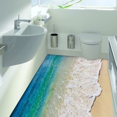 Floor Stickers Sticker None Sea Stickers Waves 1set 35.43*22.83″ 90*58 Cm