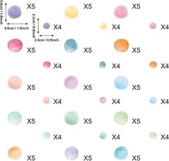 123 Pcs Pastel Polka Dots Wall Stickers, Colorful Round Wall Decal, Peel and …