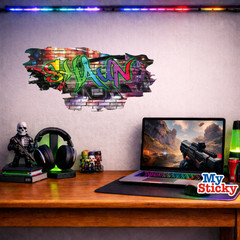 Personalized 3D Graffiti Name Wall Decal – Custom Art Vinyl Decor Sticker