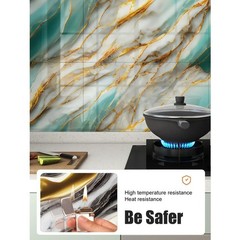3D Marble Tile Wall Sticker Waterproof Self Adhesive Renovation Decor Film