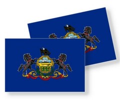 Pennsylvania State Flag – Set of 4 Vinyl Stickers / Vinyl Decals Various Sizes
