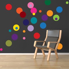Colorful Dots Wall Decal Mural Removable Colors Circles Custom Layout Color, d11