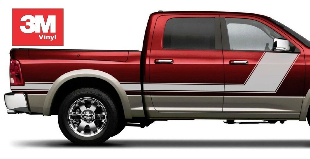 Angled Hockey Tailgate 3M Vinyl Sticker Graphic Decal Stripe 2017 Ram 1500 Quad
