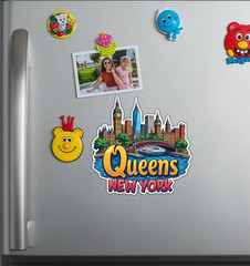 Queens New York City Borough Fridge Magnet or Laptop Sticker