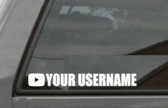 2x CUSTOM YOUR USER NAME YOUTUBE VINYL DECAL STICKER