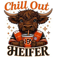 Chill out Heifer NFL Sticker Decal Laptop Wall Mirror Cup Tumblr Locker Bin
