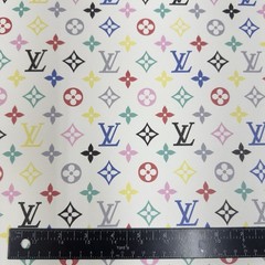 LV Multicolor Monogram Vinyl for Crafting Classic Size piece 12″ X 12″ Scrap