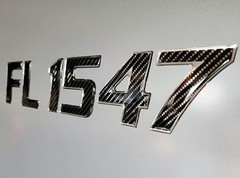 Carbon Fiber Boat Numbers and Letters 3” Waterproof Marine Registration Decals