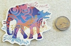 Multicolor Elephant Sticker (2 inch) Decal Beautiful Unique Great Gift Idea