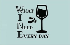 WINE = What I Need Every Day Vinyl Decal Home Décor Various Sizes