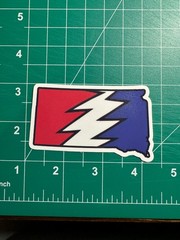 South Dakota Stealie – Grateful Dead – Laminated Vinyl Sticker 3″x2″