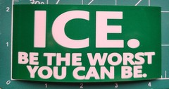 ICE BE THE WORST 4.5″ vinyl bumper sticker ARMY, anti Trump, Renee good, pretti