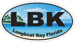 Longboat Key Florida Oval Bumper Sticker or Helmet Sticker D1151