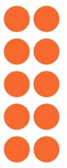 1.5″ Orange Round Vinyl Dots Stickers Color Coding Inventory 1.5 Inch Dot