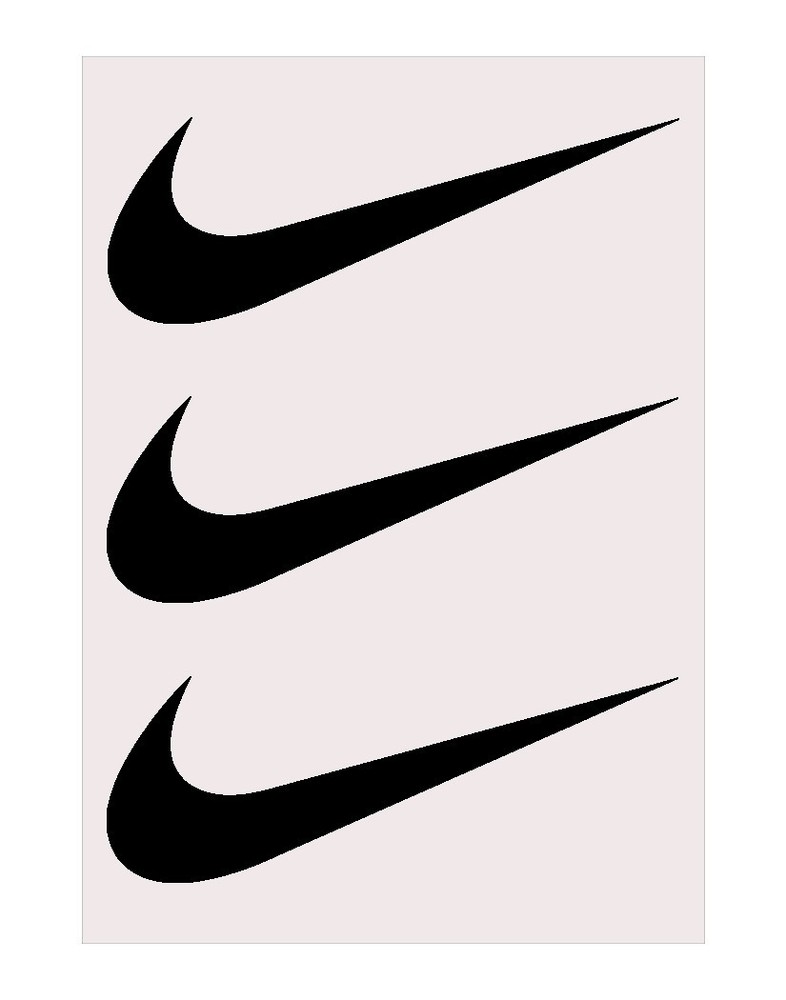 3 Nike 2″ long swoosh logo Heat Transfer Vinyl HTV Iron On