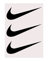 3 Nike 2″ long swoosh logo Heat Transfer Vinyl HTV Iron On