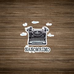Vintage Typewriter Nanowrimo Sticker – Write a Novel in 30 Days #877