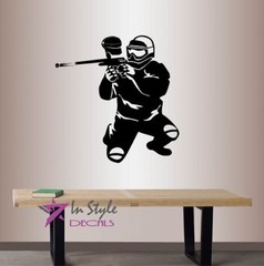 Vinyl Decal Paintball Player Game Extreme Guy Man Any Room Wall Art Sticker 1595