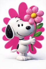 Snoopy and flower Sticker Decal Laptop Wall Mirror Cup Tumblr Locker Bin