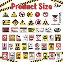 10 Matte-Glow in Dark Danger Caution Stickers 1-2”inch Door Car Cup Bin Laptop
