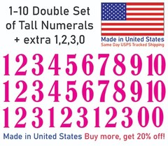 1-10 School Book Outdoor Vinyl Decal Numbers for Mailbox, Door, Address, Locker