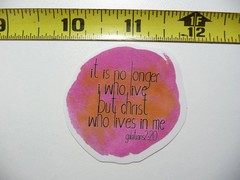 GALATIANS 2:20 CHRIST LIVES IN ME SMALL STICKER DECAL CHURCH CHRISTIAN