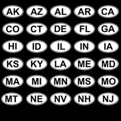 STATE OVAL Decal Sticker ALL 50 STATES to choose from hunt fish rzr run ovals