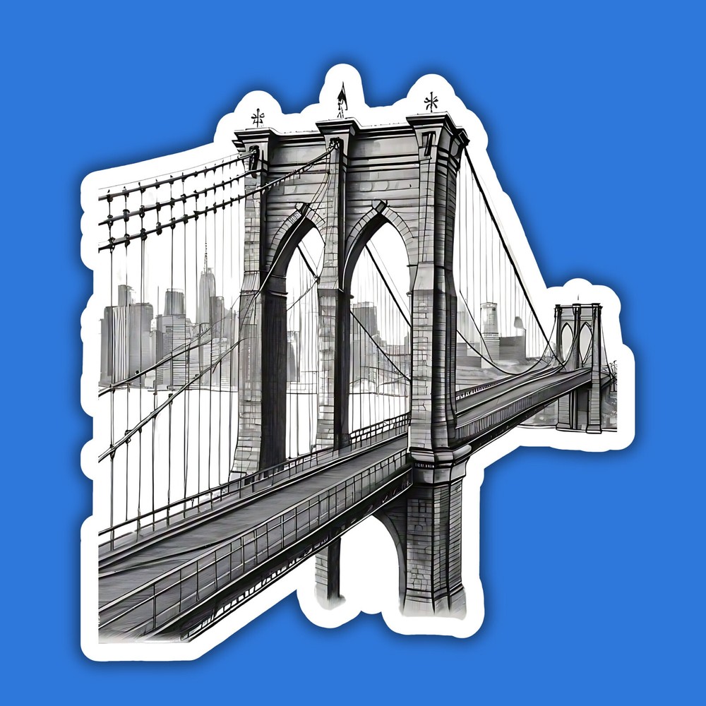 Brooklyn Bridge New York City NYC 3″ Vinyl Laminated Sticker