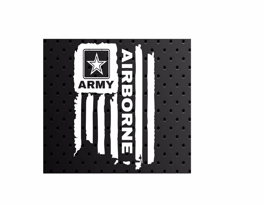 DISTRESSED UNITED STATES ARMY FLAG AIRBORNE VINYL DECAL STICKER 3.8″ x 6.0″