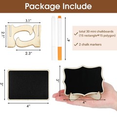 30 Pack Mini Chalkboard Signs, Food Labels for Party Buffet, Small Black