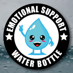 Emotional Support Water Bottle Funny Nurse Medical Healthcare Vinyl Sticker 2IN
